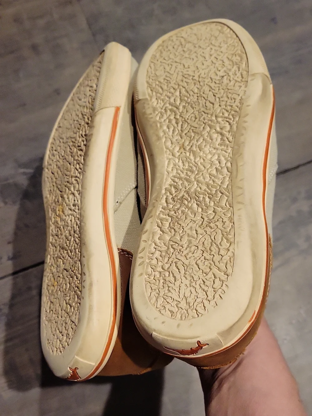 Tommy Bahama Slip On Canvas/ Leather Mens Deck Shoes/ Sz.9/ GUC
